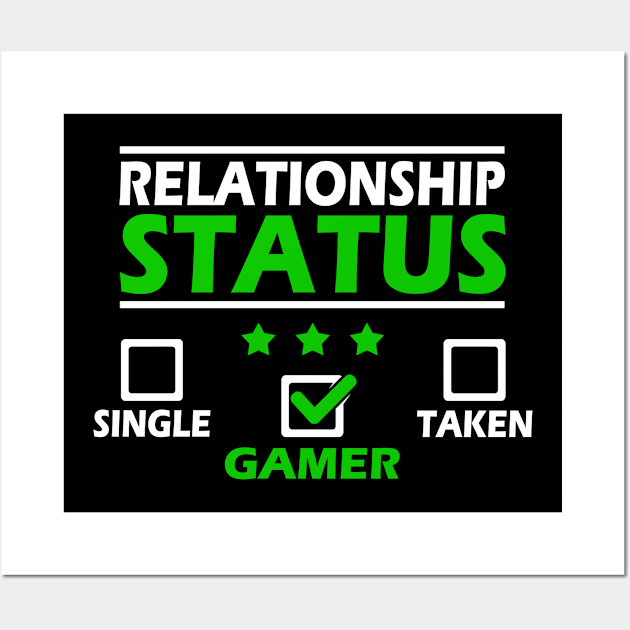 Relationship Status Funny Gaming Gamer Gift Idea Wall Art by AS Shirts